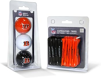 NFL Logo Imprinted Golf Balls (3 Count) & 2-3/4" Regulation Golf Tees (50 Count), Multi Colored