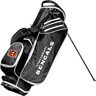 NFL Team Golf NFL Birdie Stand Golf Bag, Lightweight, 14-Way Club Divider, Spring Action Stand, Insulated Cooler Pocket, Velcro Glove and Umbrella Holder & Padded Handles