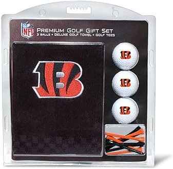 NFL Golf Gift Set: Embroidered Deluxe Golf Towel, 3 Golf Balls, and 14 Golf Tees (2-3/4" Regulation)