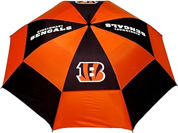 NFL 62" Golf Umbrella with Protective Sheath, Double Canopy Wind Protection Design, Auto Open Button