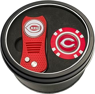 MLB Gift Set Switchblade Divot Tool & Chip, Includes 2 Double-Sided Enamel Ball Markers, Patented Design, Less Damage to Greens, Switchblade Mechanism