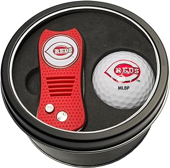 MLB Gift Set Switchblade Divot Tool with Double-Sided Magnetic Ball Marker & Golf Ball, Patented Single Prong Design, Less Damage to Greens, Switchblade Mechanism